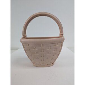 Vintage Homco Pink Wall Pocket Woven Basket 6090 for Artificial Flowers Foliage